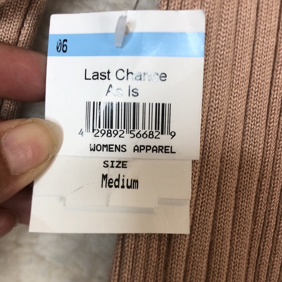 NWT Samsoe Samsoe Womens Tan Ribbed Open Front Dress SIZE MEDIUM NEW WITH TAGS - Picture 7 of 7